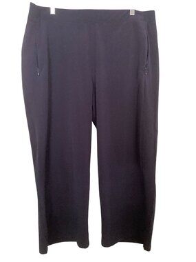 Chicos Womens Navy Pull-On Pants Size 16 US 3 Stretch Polyester Spandex Blend